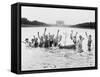 Boys Swimming in the Reflecting Pool Photograph - Washington, DC-Lantern Press-Framed Stretched Canvas