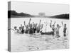 Boys Swimming in the Reflecting Pool Photograph - Washington, DC-Lantern Press-Stretched Canvas