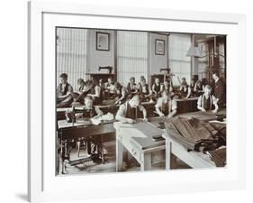 Boys Tailoring Class at Highbury Truant School, London, 1908-null-Framed Photographic Print