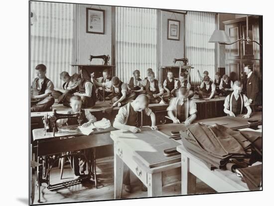 Boys Tailoring Class at Highbury Truant School, London, 1908-null-Mounted Photographic Print