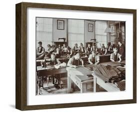 Boys Tailoring Class at Highbury Truant School, London, 1908-null-Framed Premium Photographic Print