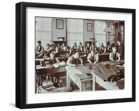 Boys Tailoring Class at Highbury Truant School, London, 1908-null-Framed Premium Photographic Print