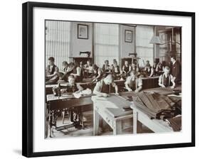 Boys Tailoring Class at Highbury Truant School, London, 1908-null-Framed Photographic Print