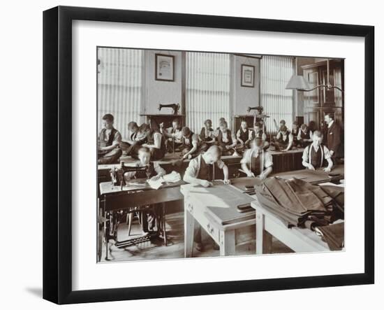 Boys Tailoring Class at Highbury Truant School, London, 1908-null-Framed Photographic Print