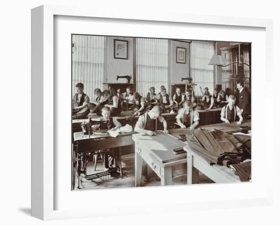 Boys Tailoring Class at Highbury Truant School, London, 1908-null-Framed Photographic Print
