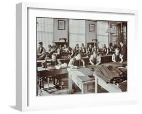 Boys Tailoring Class at Highbury Truant School, London, 1908-null-Framed Photographic Print