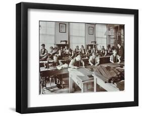 Boys Tailoring Class at Highbury Truant School, London, 1908-null-Framed Photographic Print