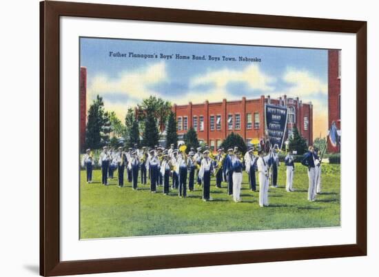 Boys Town, Nebraska - Father Flanagan's Boys' Home Marching Band-Lantern Press-Framed Art Print