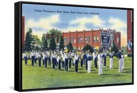 Boys Town, Nebraska - Father Flanagan's Boys' Home Marching Band-Lantern Press-Framed Stretched Canvas