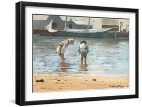 Boys Wading-Winslow Homer-Framed Premium Giclee Print