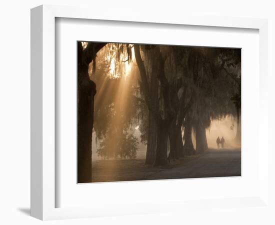 Boys Walking in Early Morning Fog at Bethesda, Savannah, Georgia, USA-Joanne Wells-Framed Photographic Print