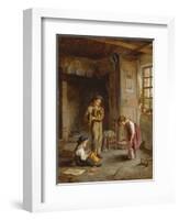 Boys with French Horn and Drum, 19th Century-J. Devaux-Framed Giclee Print
