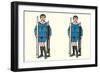 Boys with Large Pens and Pencils-null-Framed Premium Giclee Print