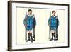 Boys with Large Pens and Pencils-null-Framed Art Print