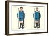 Boys with Large Pens and Pencils-null-Framed Art Print