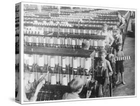 Boys Working in the Olympian Cotton Mills South Carolina-null-Stretched Canvas
