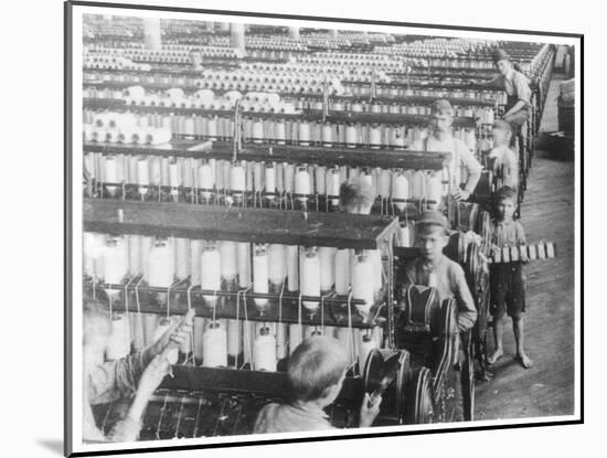 Boys Working in the Olympian Cotton Mills South Carolina-null-Mounted Art Print