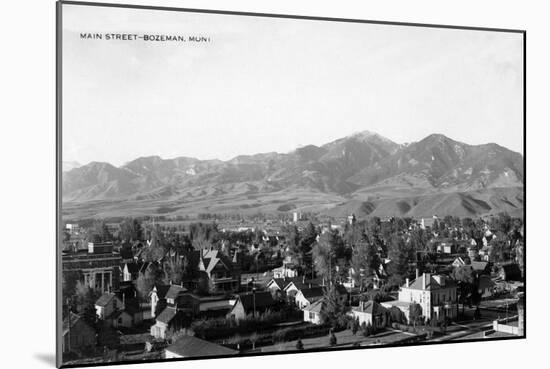 Bozeman, Montana - Panoramic View of Town-Lantern Press-Mounted Art Print