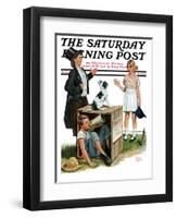 "Bozo, the Talking Dog," Saturday Evening Post Cover, September 1, 1928-Alan Foster-Framed Giclee Print