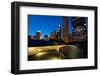 Bp Bridge at Millennium Park and Chicago Skyline at Dusk-Alan Klehr-Framed Photographic Print