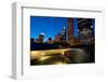 Bp Bridge at Millennium Park and Chicago Skyline at Dusk-Alan Klehr-Framed Photographic Print