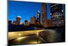 Bp Bridge at Millennium Park and Chicago Skyline at Dusk-Alan Klehr-Mounted Photographic Print