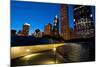 Bp Bridge at Millennium Park and Chicago Skyline at Dusk-Alan Klehr-Mounted Photographic Print