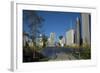 Bp Bridge in Millennium Park in Chicago, Early Morning in Autumn, with Skyline-Alan Klehr-Framed Photographic Print