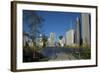 Bp Bridge in Millennium Park in Chicago, Early Morning in Autumn, with Skyline-Alan Klehr-Framed Photographic Print