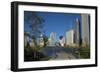 Bp Bridge in Millennium Park in Chicago, Early Morning in Autumn, with Skyline-Alan Klehr-Framed Photographic Print