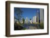 Bp Bridge in Millennium Park in Chicago, Early Morning in Autumn, with Skyline-Alan Klehr-Framed Photographic Print