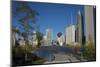 Bp Bridge in Millennium Park in Chicago, Early Morning in Autumn, with Skyline-Alan Klehr-Mounted Photographic Print