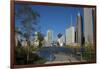 Bp Bridge in Millennium Park in Chicago, Early Morning in Autumn, with Skyline-Alan Klehr-Framed Photographic Print