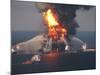 BP's Deepwater Horizon Oil Rig in Flames on April 21, 2010-null-Mounted Photo