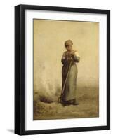 Br?leuse d'herbes-Jean-François Millet-Framed Giclee Print