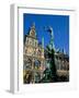 Brabo Fountain and Town Hall, Antwerp, Eastern Flanders, Belgium-Steve Vidler-Framed Photographic Print