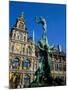 Brabo Fountain and Town Hall, Antwerp, Eastern Flanders, Belgium-Steve Vidler-Mounted Photographic Print