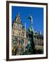 Brabo Fountain and Town Hall, Antwerp, Eastern Flanders, Belgium-Steve Vidler-Framed Photographic Print