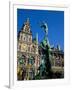 Brabo Fountain and Town Hall, Antwerp, Eastern Flanders, Belgium-Steve Vidler-Framed Photographic Print