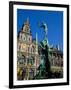 Brabo Fountain and Town Hall, Antwerp, Eastern Flanders, Belgium-Steve Vidler-Framed Photographic Print