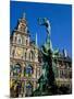 Brabo Fountain and Town Hall, Antwerp, Eastern Flanders, Belgium-Steve Vidler-Mounted Photographic Print