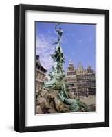 Brabo Statue, Antwerp, Belgium-Ken Gillham-Framed Photographic Print