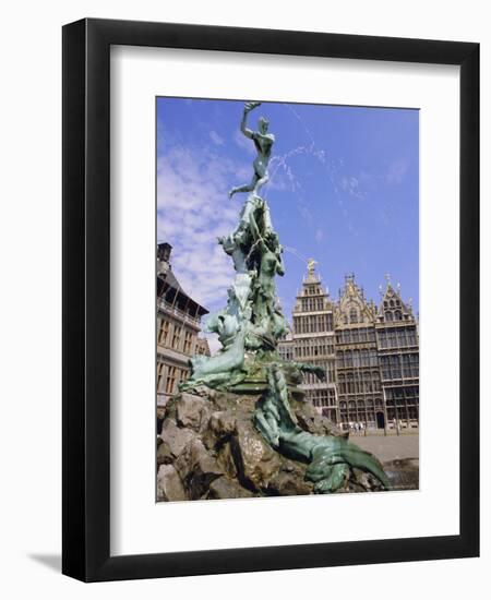 Brabo Statue, Antwerp, Belgium-Ken Gillham-Framed Photographic Print