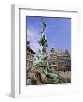 Brabo Statue, Antwerp, Belgium-Ken Gillham-Framed Photographic Print