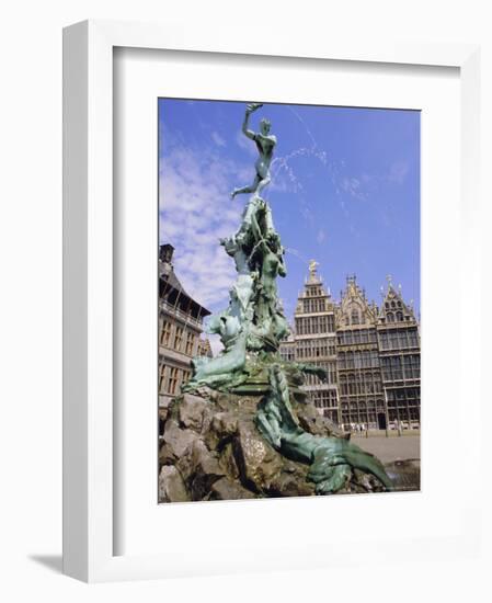 Brabo Statue, Antwerp, Belgium-Ken Gillham-Framed Photographic Print