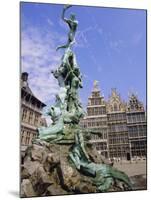 Brabo Statue, Antwerp, Belgium-Ken Gillham-Mounted Photographic Print