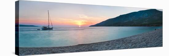 Brac Island, Zlatni Rat Beach at Sunset, Bol, Dalmatian Coast, Adriatic, Croatia, Europe-Matthew Williams-Ellis-Stretched Canvas