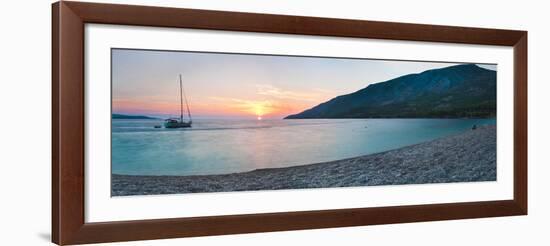 Brac Island, Zlatni Rat Beach at Sunset, Bol, Dalmatian Coast, Adriatic, Croatia, Europe-Matthew Williams-Ellis-Framed Premium Photographic Print