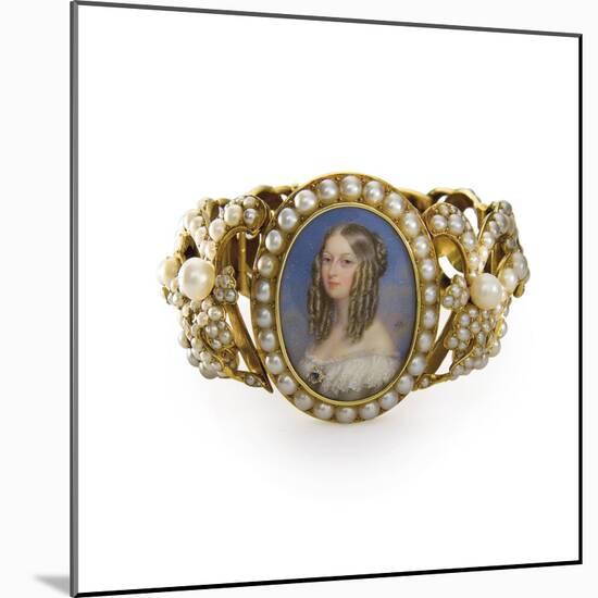 Bracelet Containing a Miniature of Victoiria, Duchess of Nemours-French School-Mounted Giclee Print