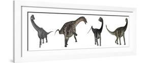 Brachiosaurus, Dicraeosaurus, Diplodocus and Spinophorosaurus-Stocktrek Images-Framed Art Print